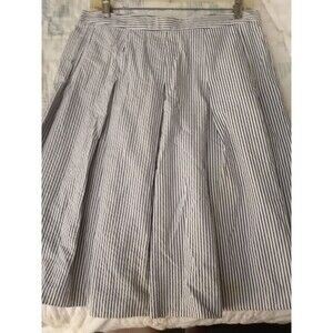 J.Crew Skirt Pleated Striped Circle Skater Lined Knee Length 8 Womens